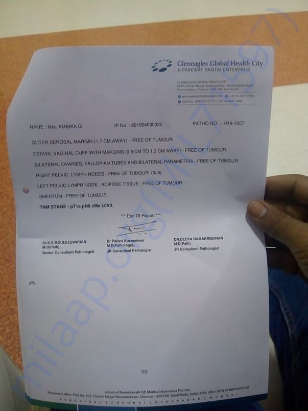 Biopsy report third page