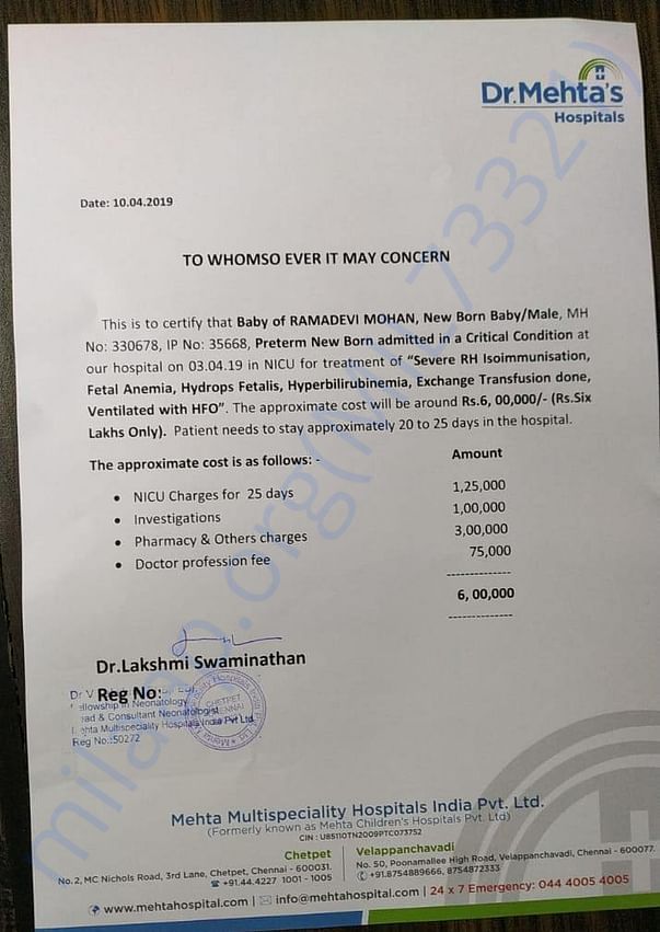 Estimation letter