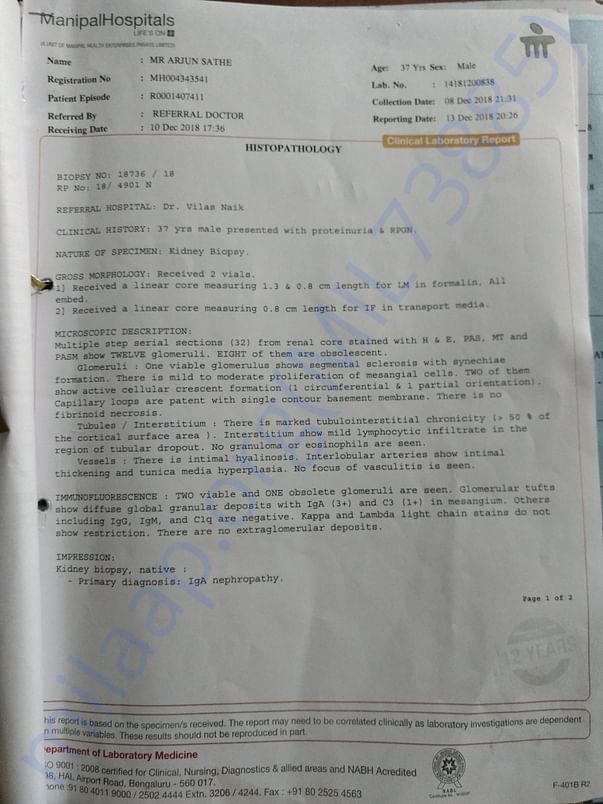 His biopsy report