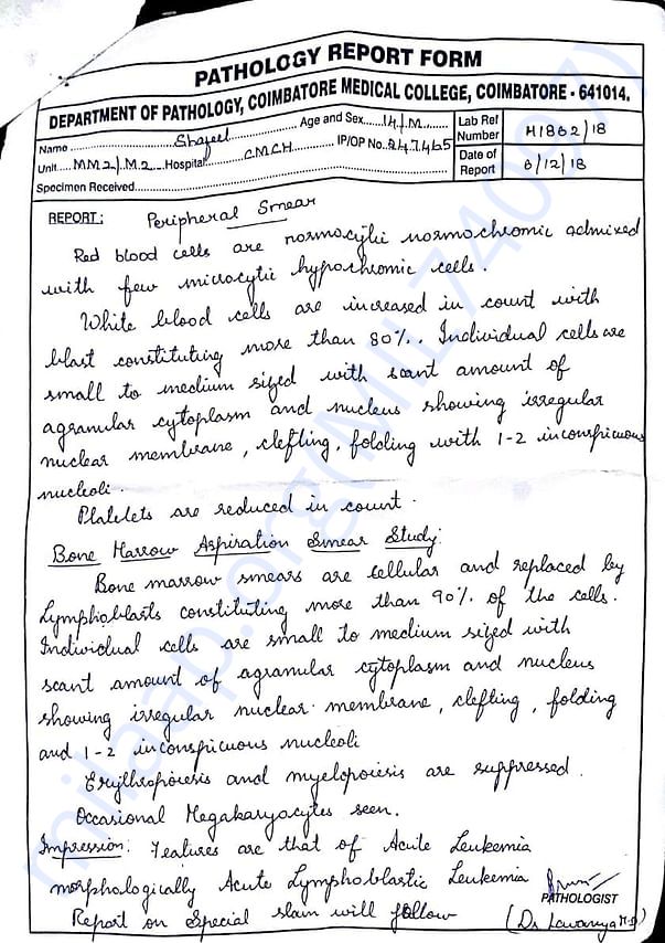 Medical report