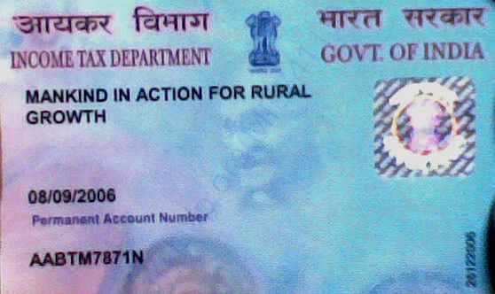 Organisation PAN Card