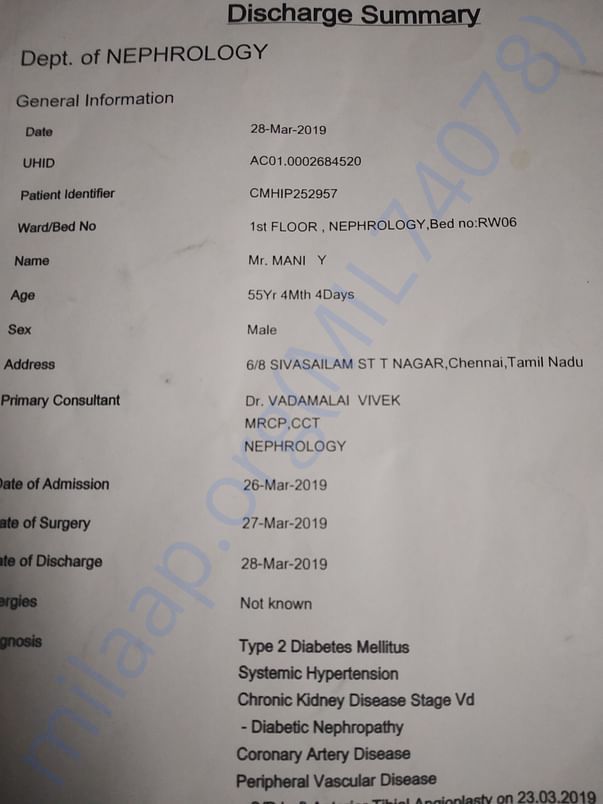 Need a financial help for my father's lower limbs amputation surgery