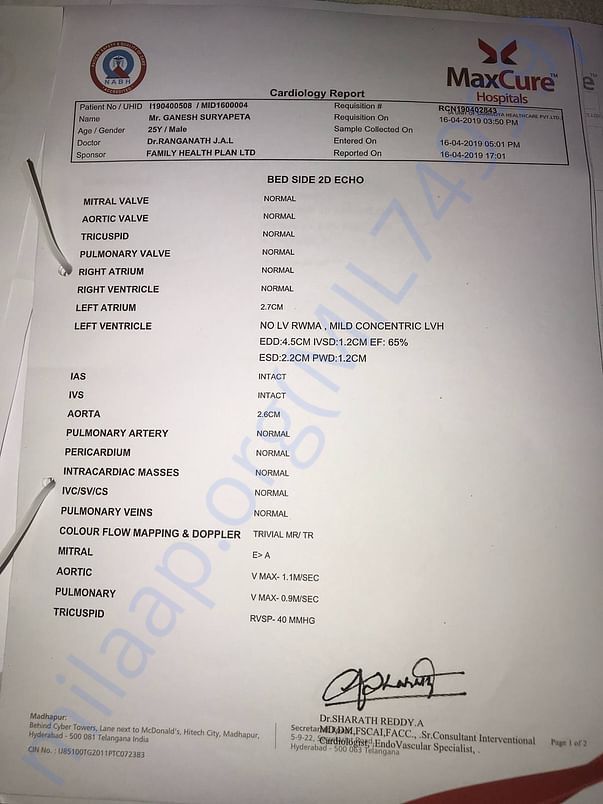 cardiology report