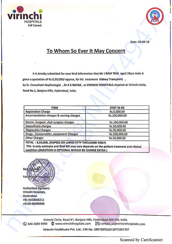 Estimation Letter