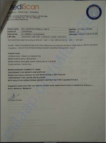 Trimester scan report