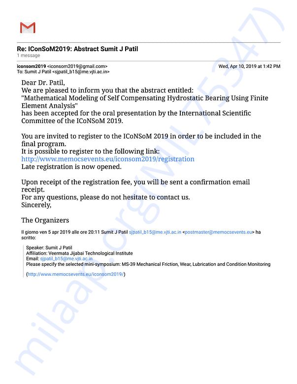 Admission letter