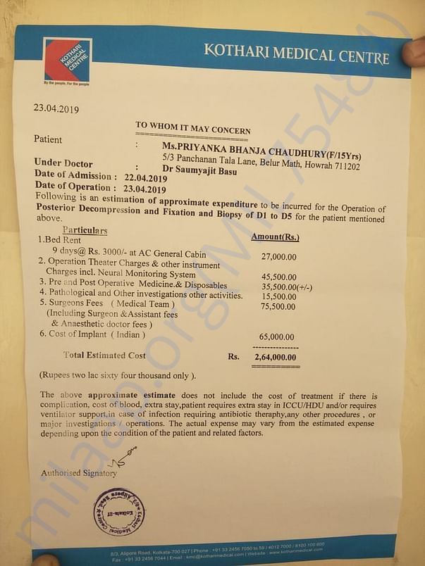 This is the hospital's bill