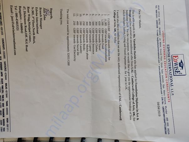 My fee and livin cost structure