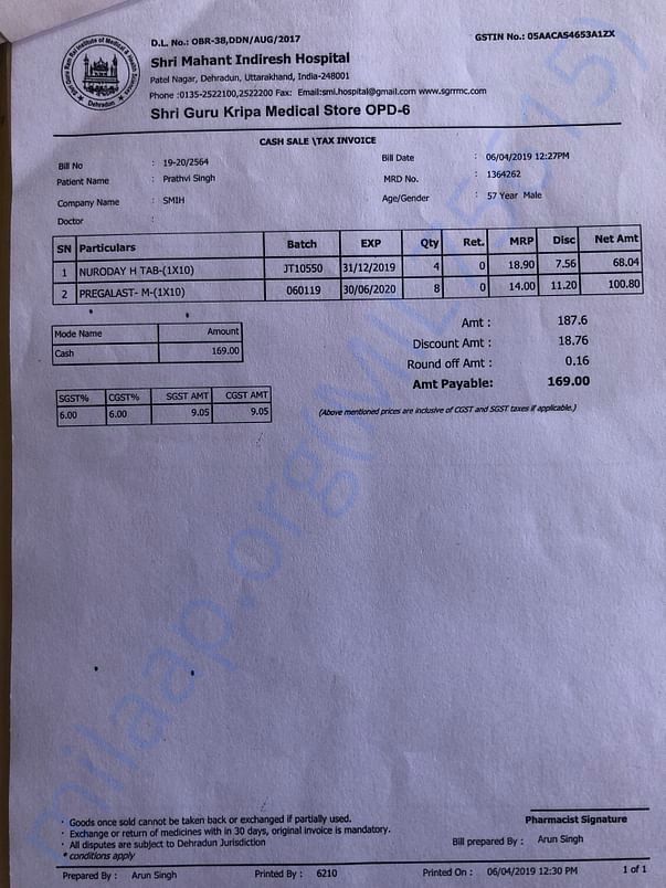 Pharmacy Bill