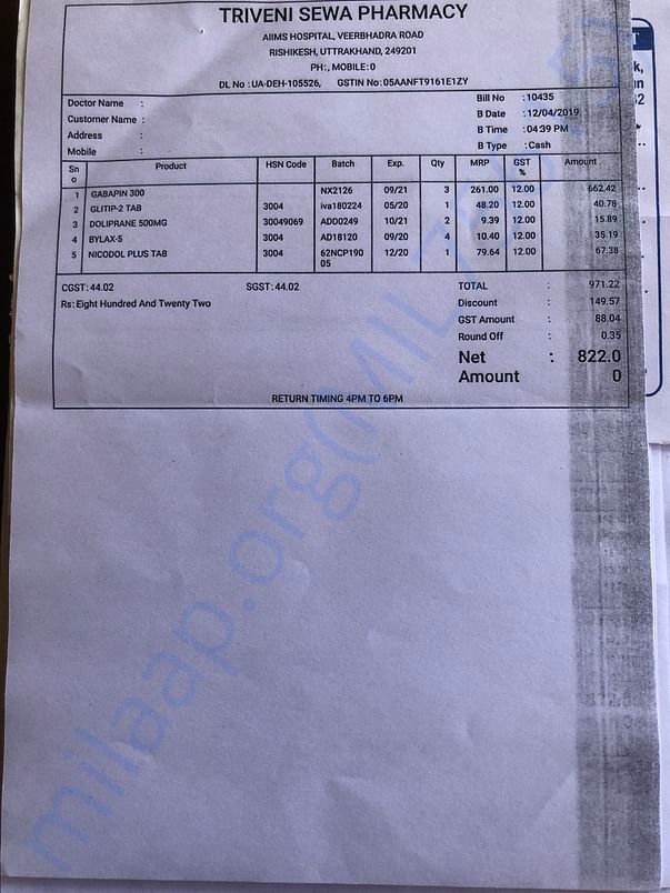 Pharmacy Bill