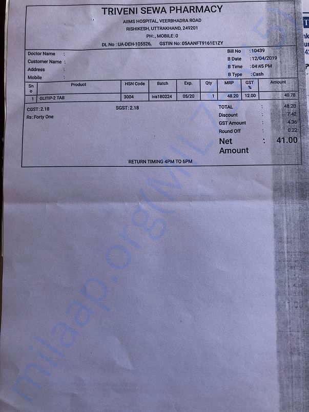 Pharmacy Bill