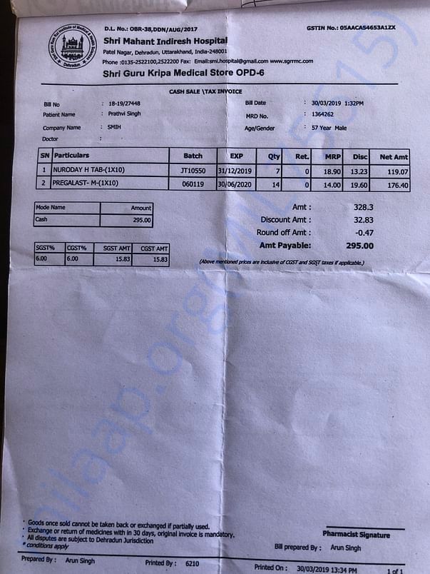 Pharmacy Bill
