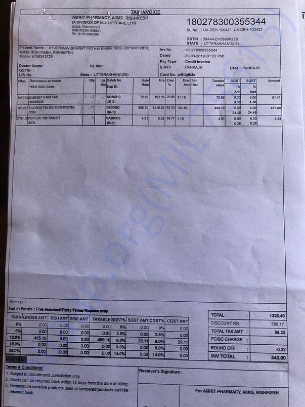 Pharmacy Bill