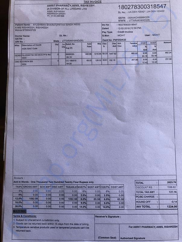Pharmacy Bill