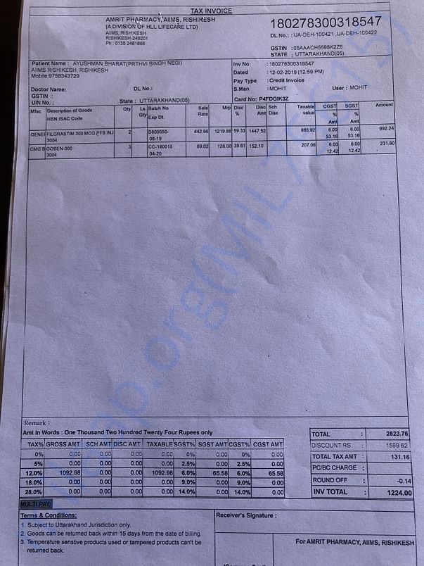 Pharmacy Bill