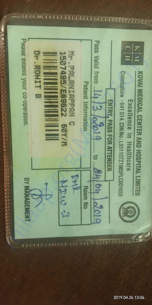 Admission card.