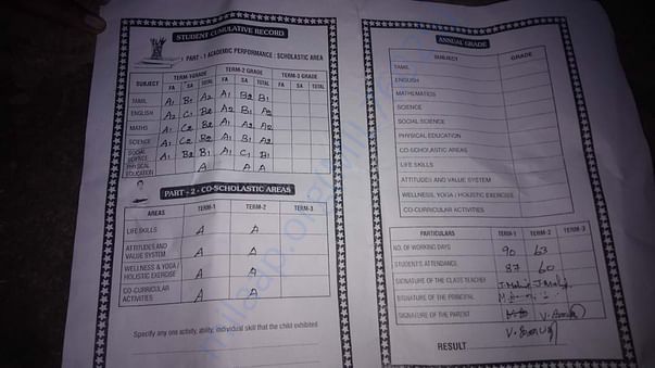 Mark Sheet 1