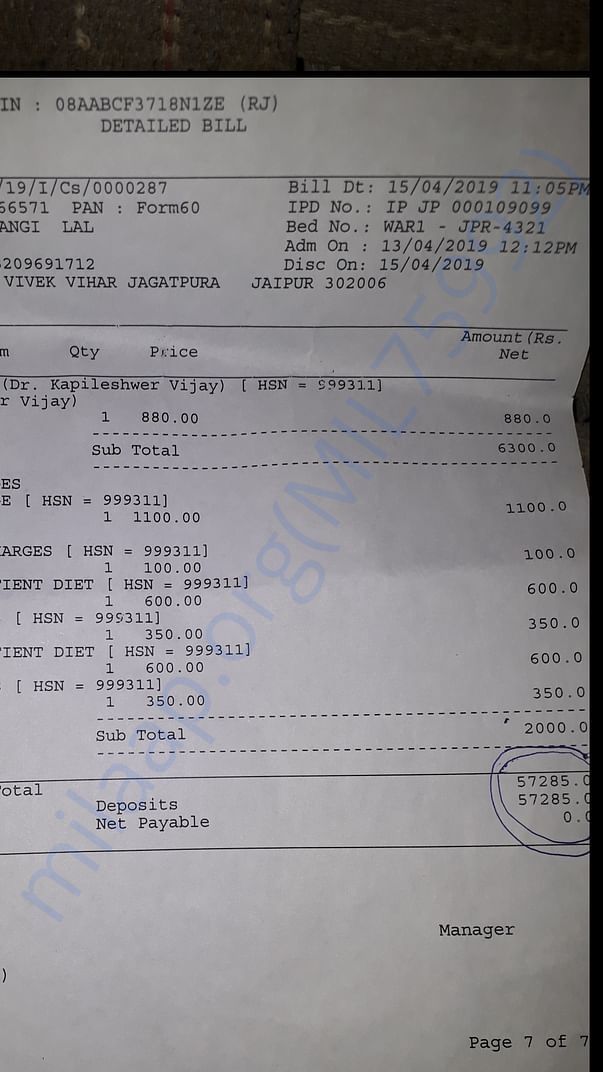 Hospital bills