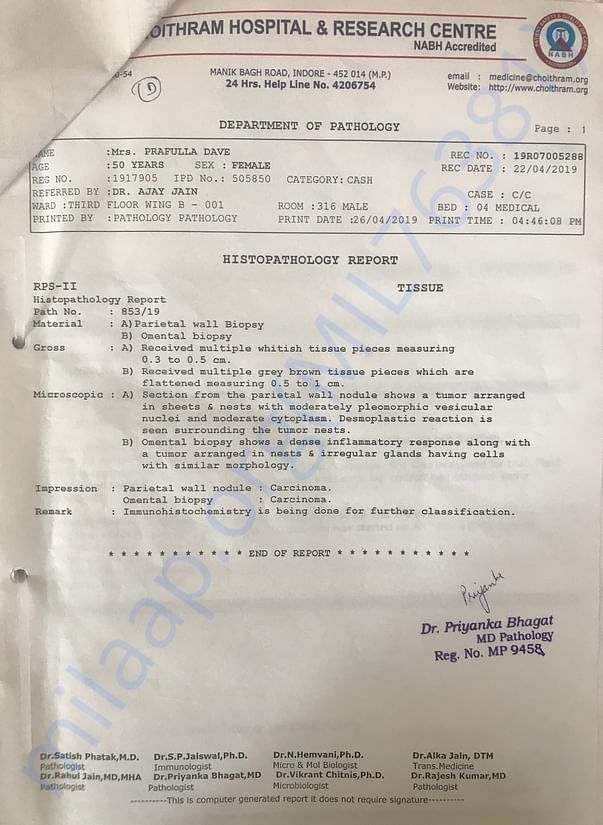 Biopsy Report Page 2
