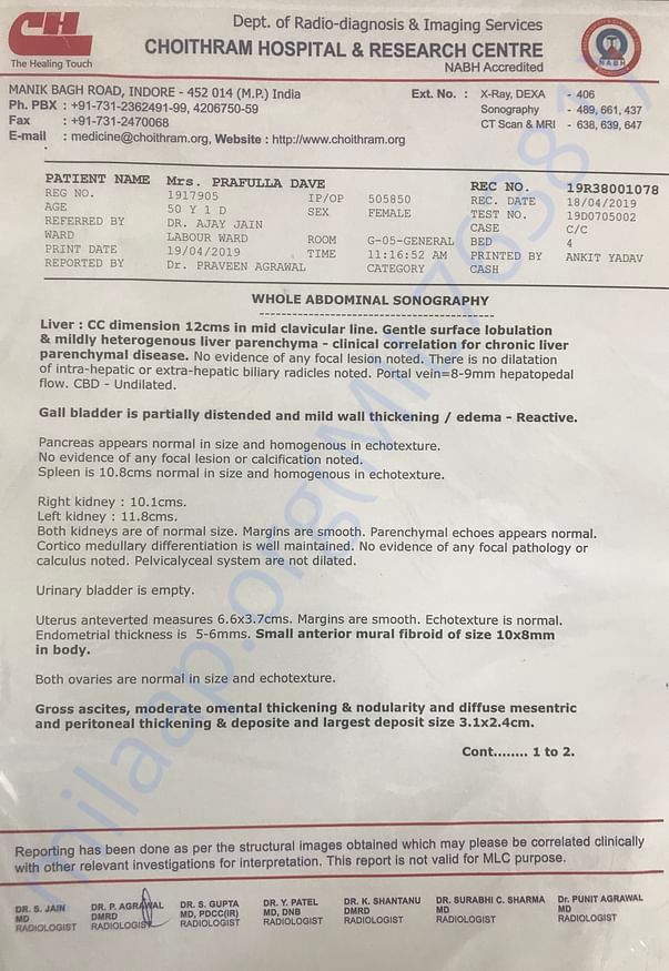 Abdominal Sonography Report
