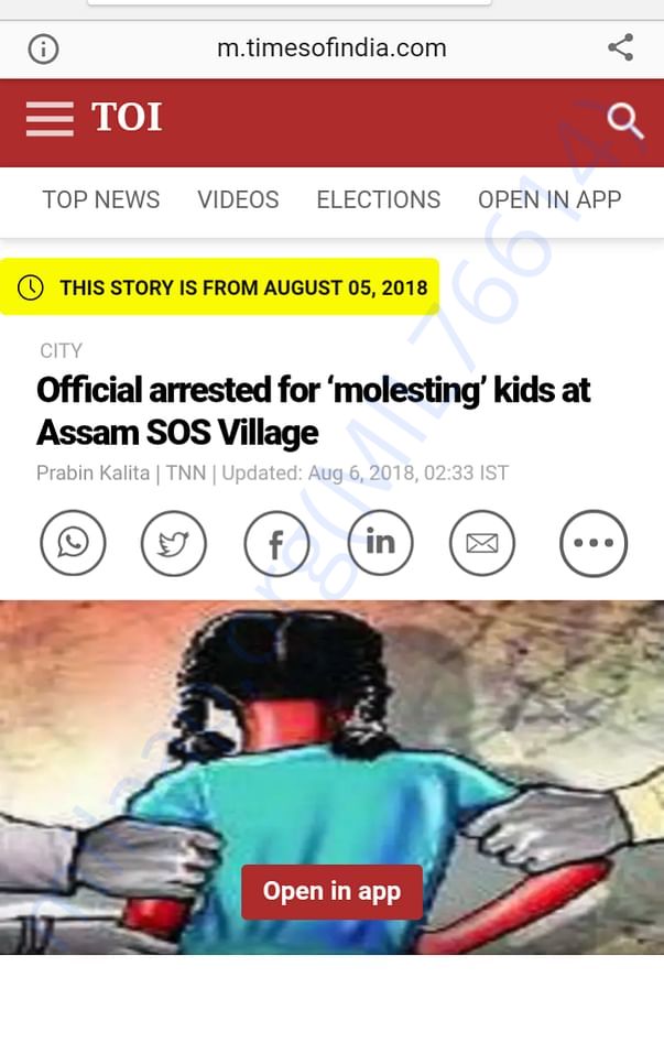 UTSAH lodges FIR. Police arrests SOS official for child sexual abuse