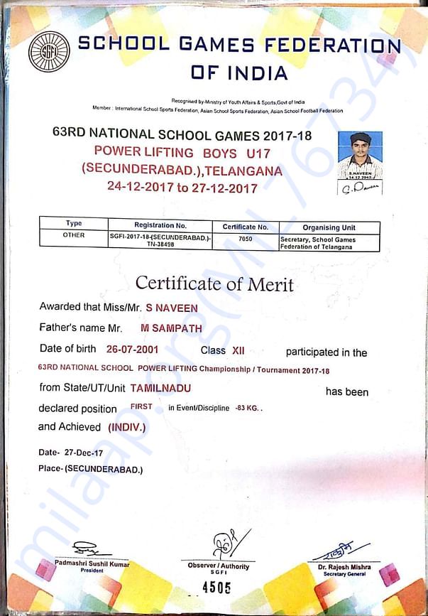 School National Powerlifting -1ST PLACE