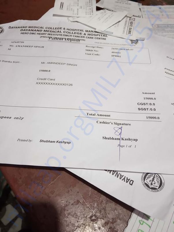 Current Hospitalization Bill for Paracentesis & other procedures - p12
