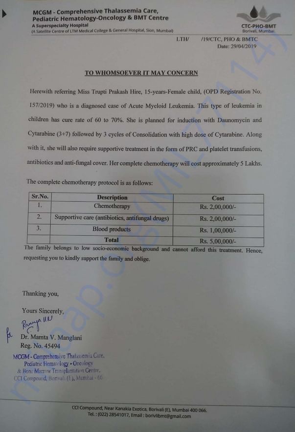 Estimation letter
