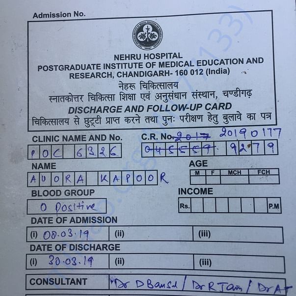 Medical Card PGIMER