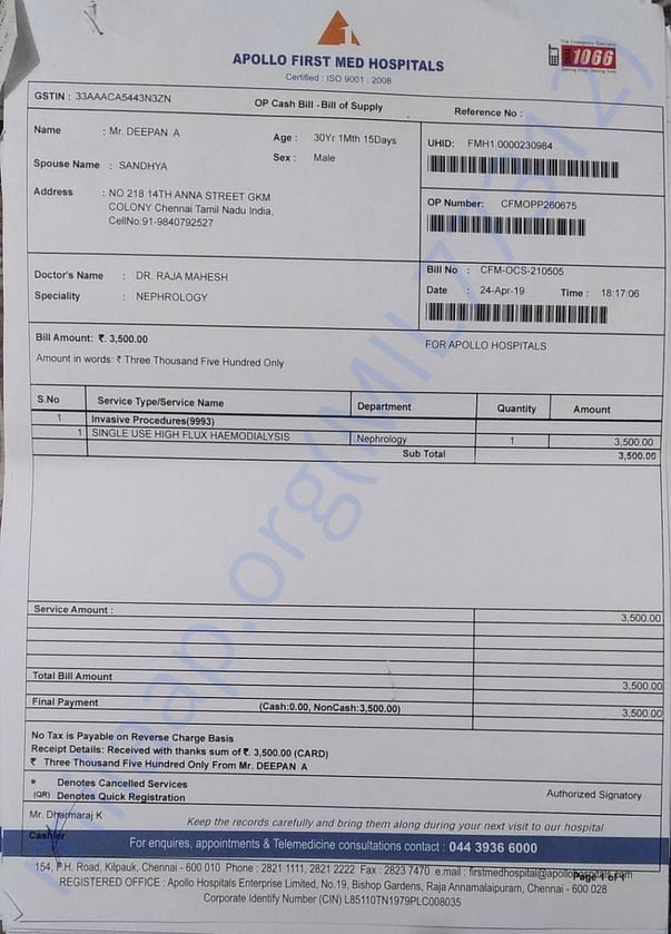 dialysis bill