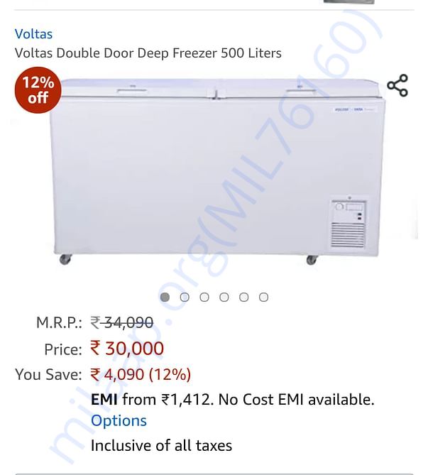 Price of food storage device