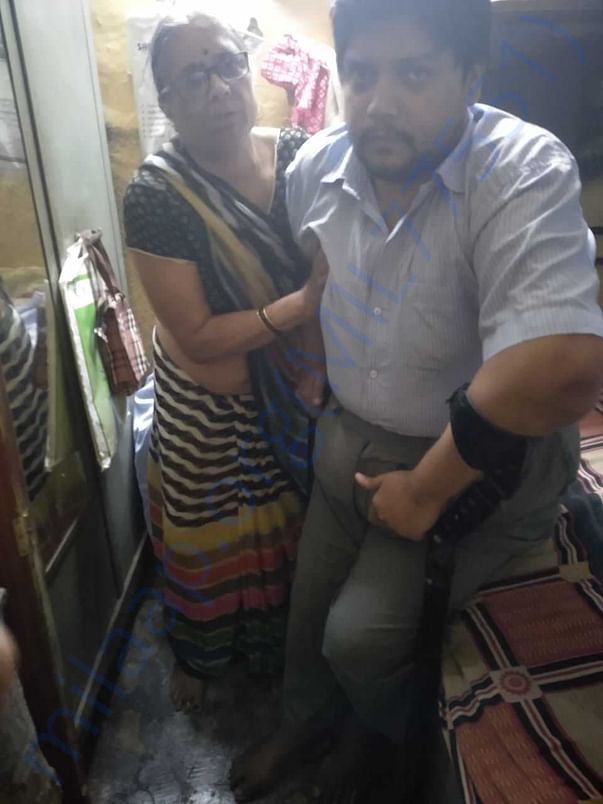 Dilip with his mother