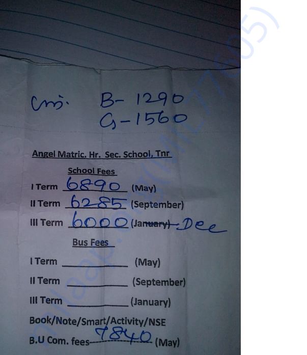 Please find school fees details for my son