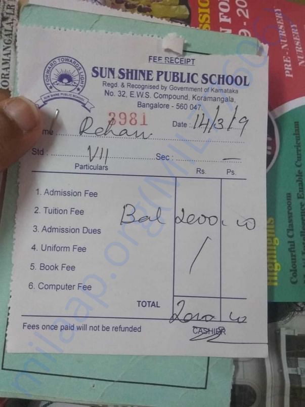 School fee structure