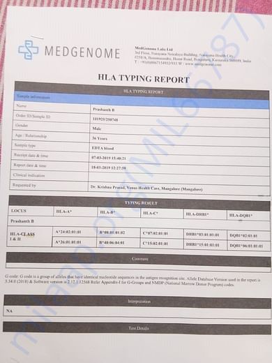 HLA Type for Stem Cell Match