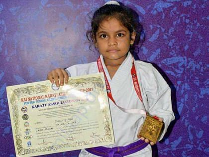 Arinjita WITH KAI Sub Junior 2017 Gold medal and certificate