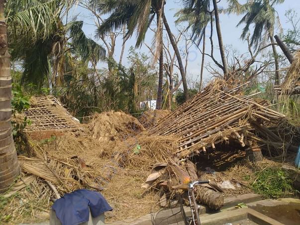 The demolished houses