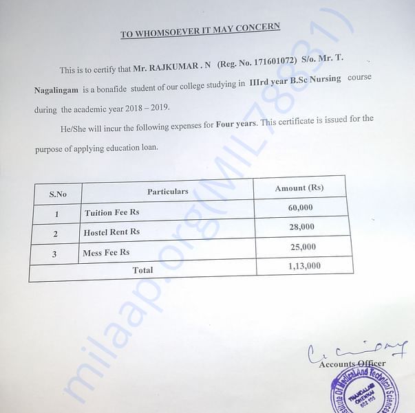 Estimation Letter