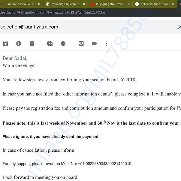 Admission letter