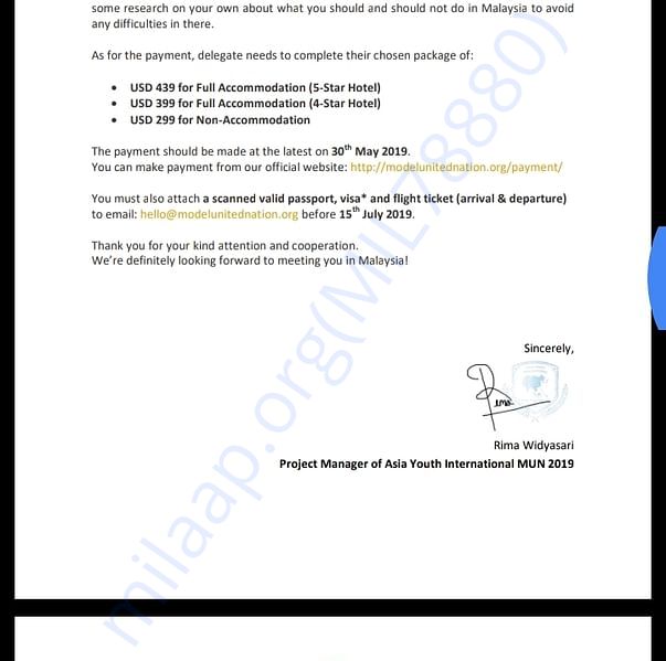 Estimation Letter