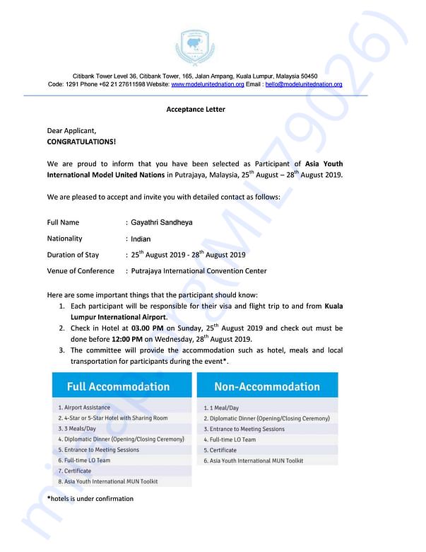 Estimation Letter