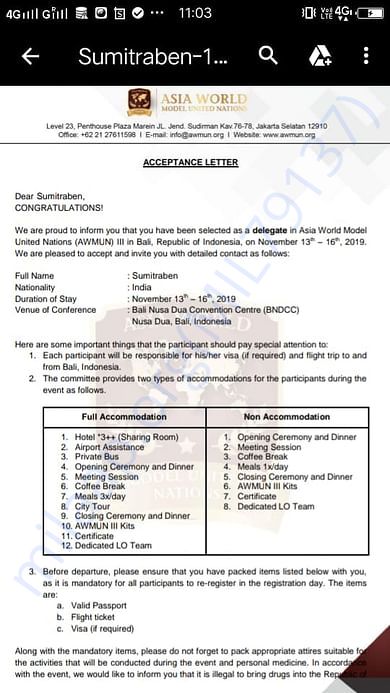 Invitation letter from MSUI