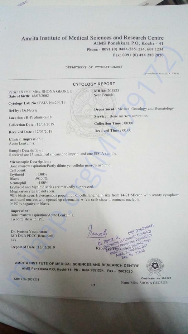 Cytology Report