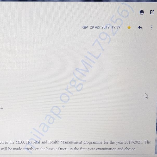 Admission letter