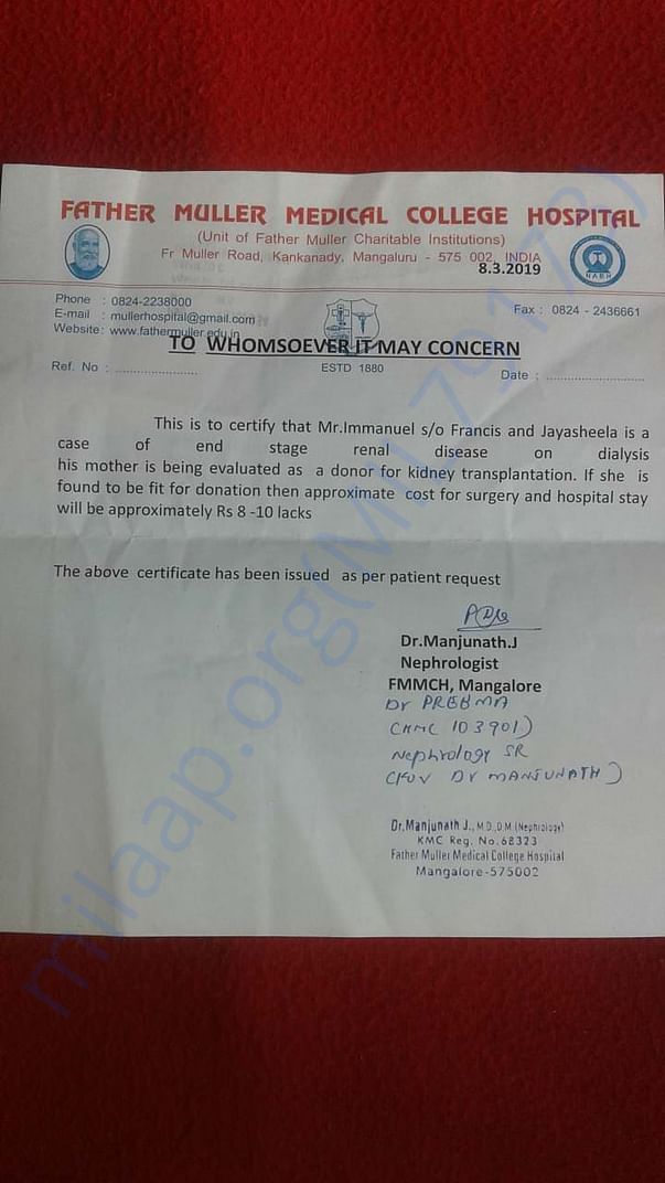 Doctor's letter.