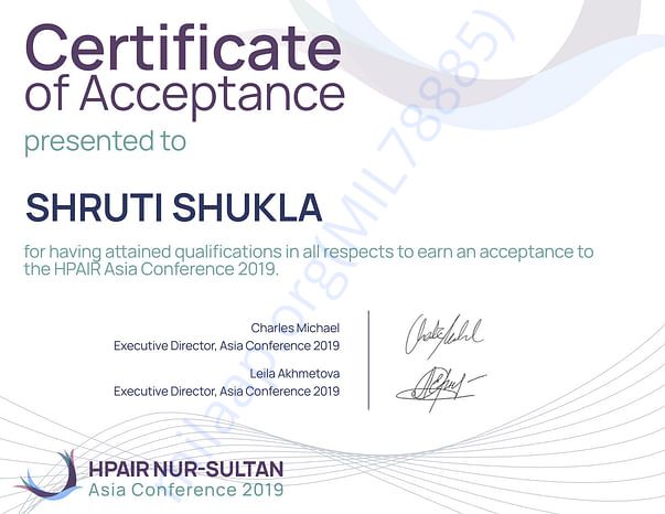 Certificate of Acceptance