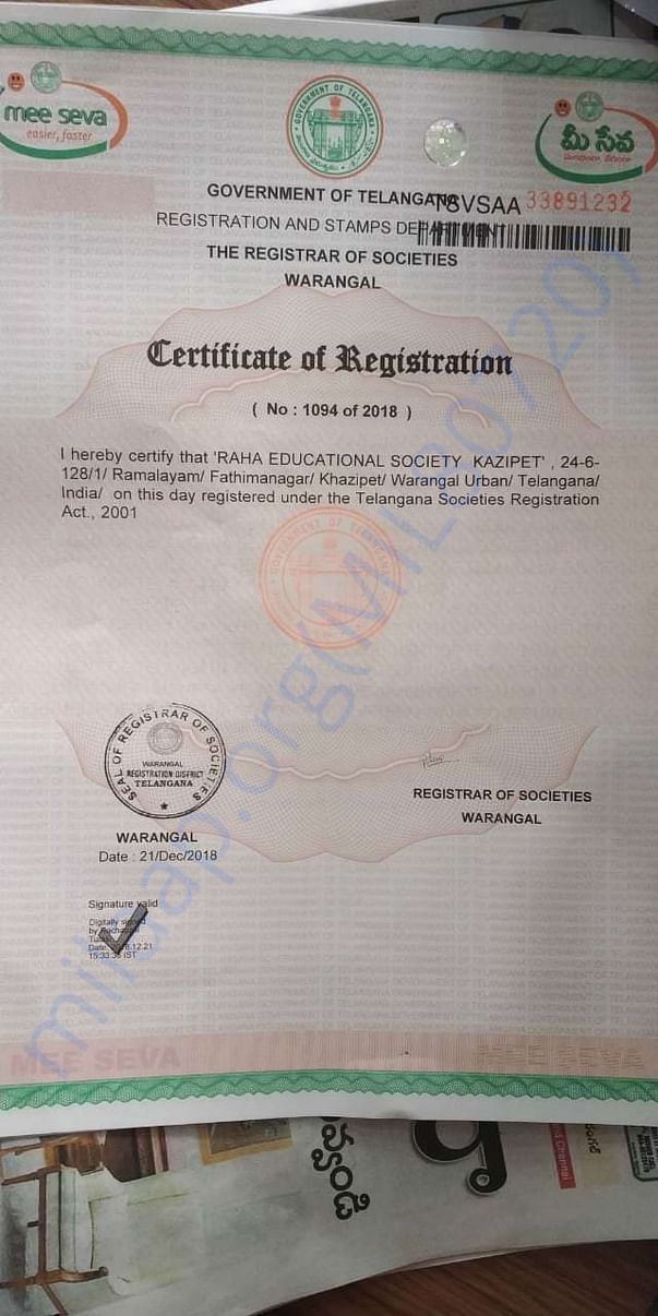 registration certificate