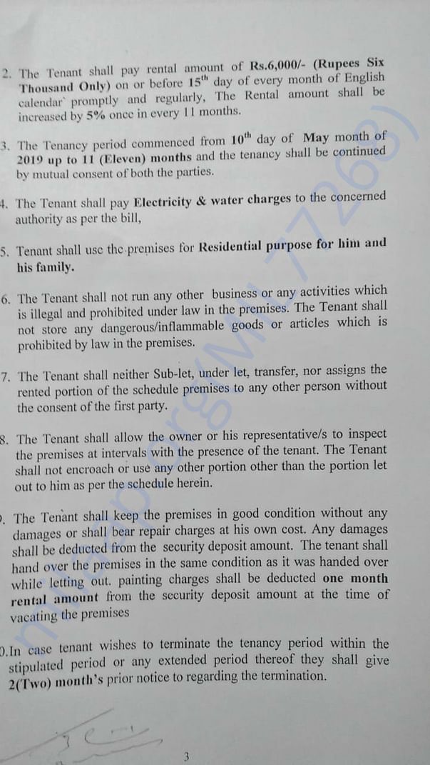 Rental agreement 2