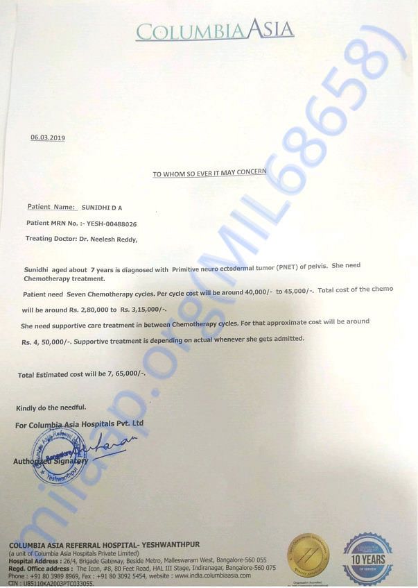 Estimation letter