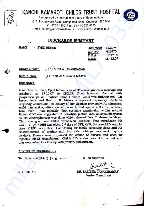 Baby Discharge summary